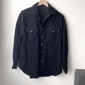 Shein Black Corduroy Shacket